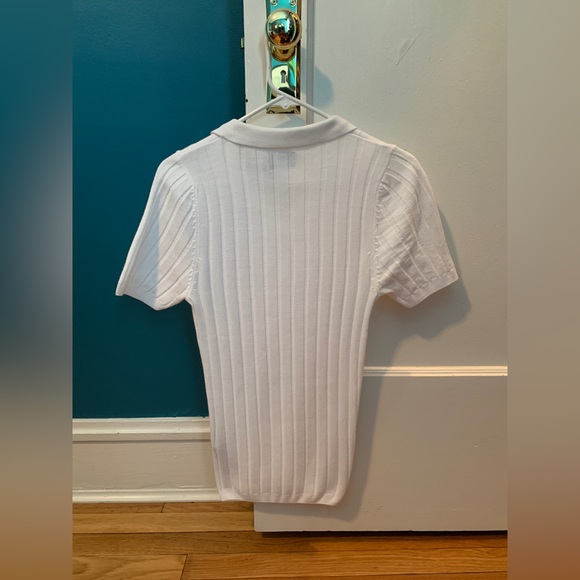 Asos White Ribbed Polo - Picture 2 of 5